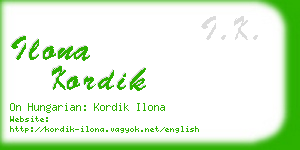 ilona kordik business card